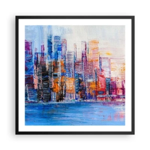 Poster in black frame - Joyful Metropolis - 60x60 cm
