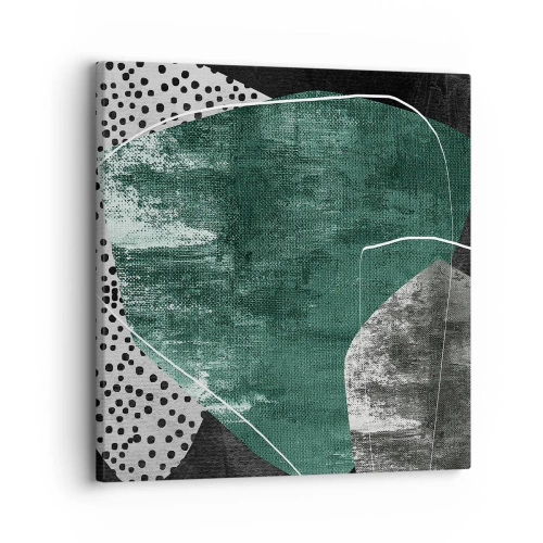 Canvas picture - Colourful Abstract with a Golden Petal - 30x30 cm