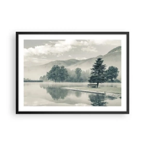 Poster in black frame - Lake Is Still Asleep - 70x50 cm