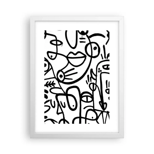 Poster in white frmae - Faces and Mirages - 30x40 cm