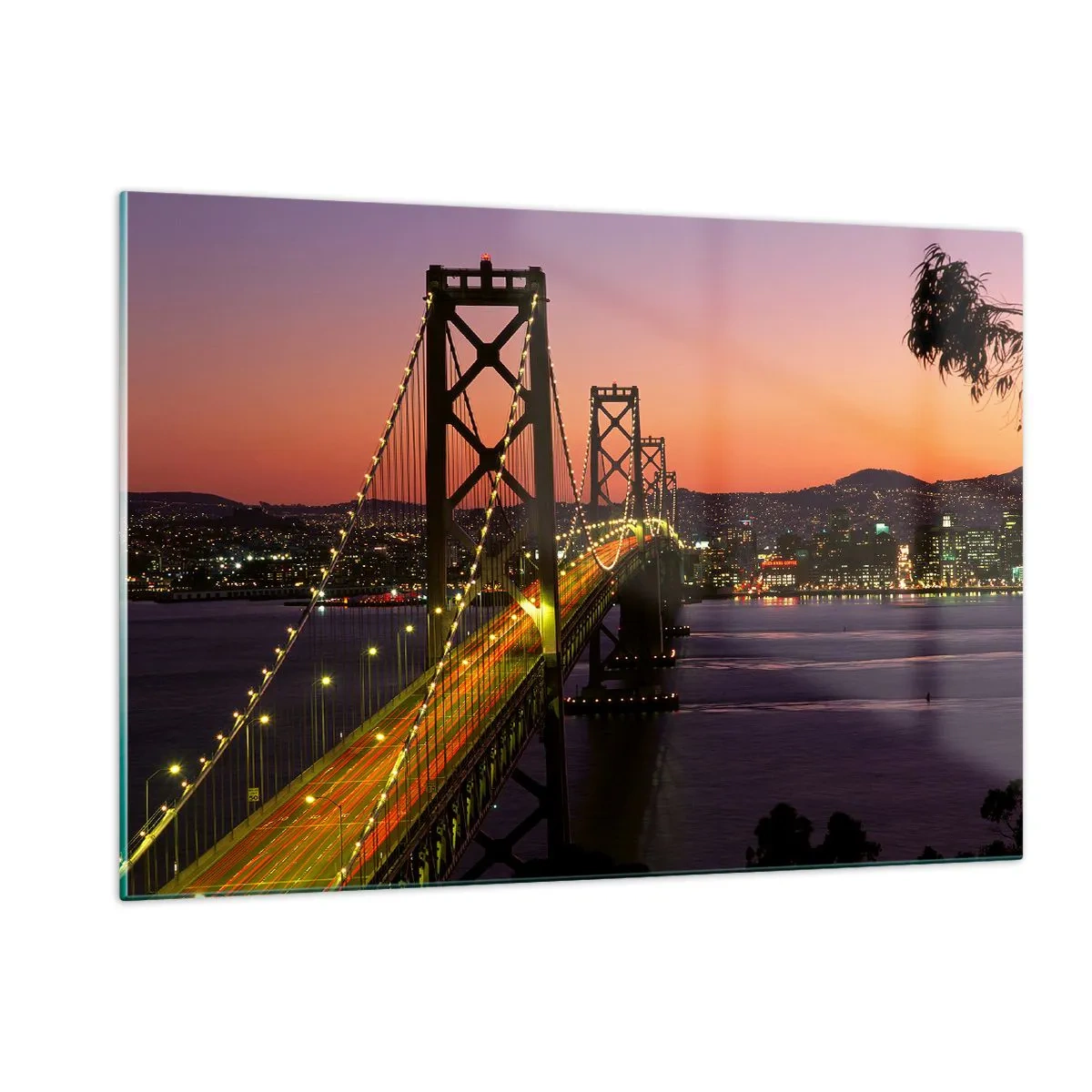 Glass picture - Evening in Purple - 120x80 cm