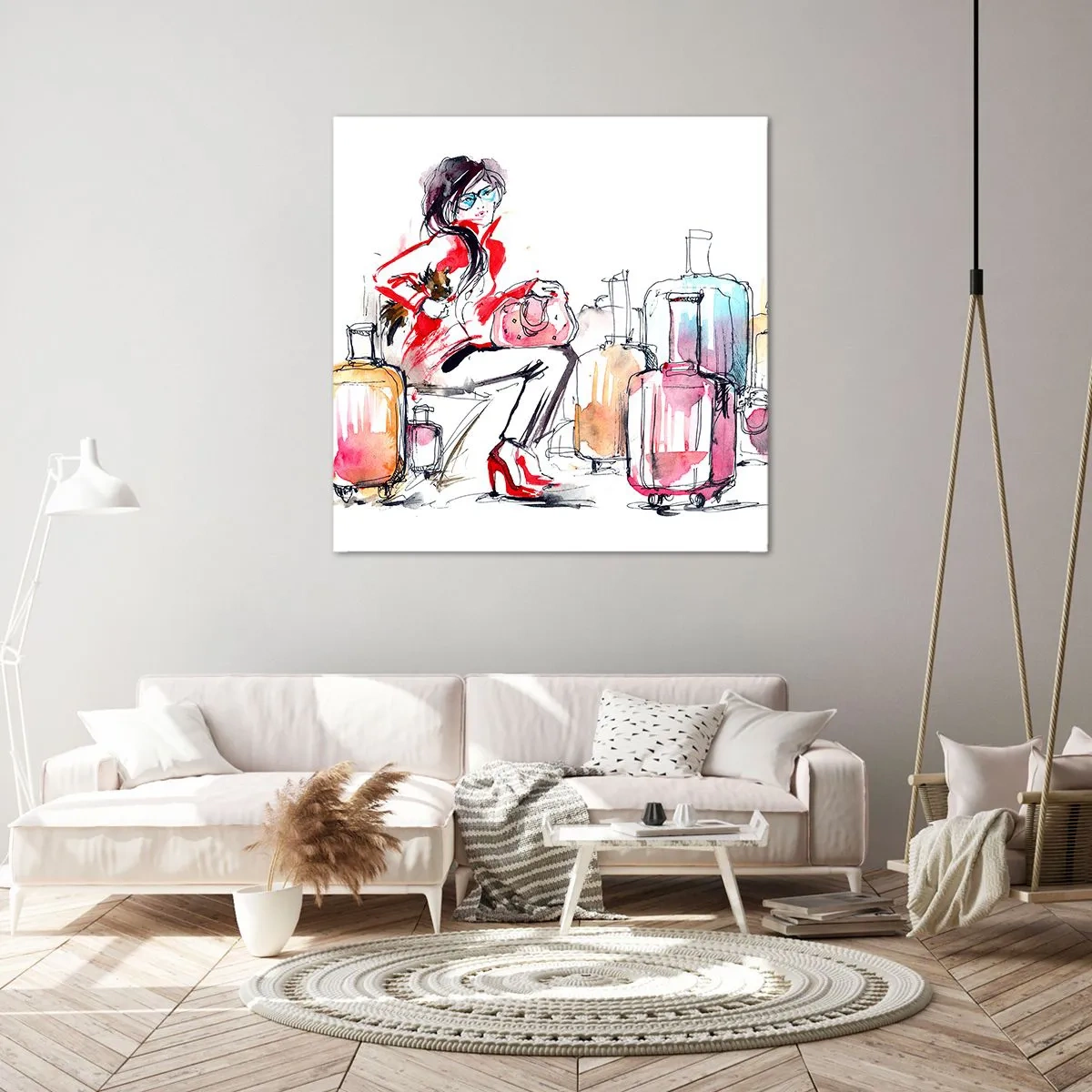 Canvas picture - Let's Sit down before Travel - 30x30 cm