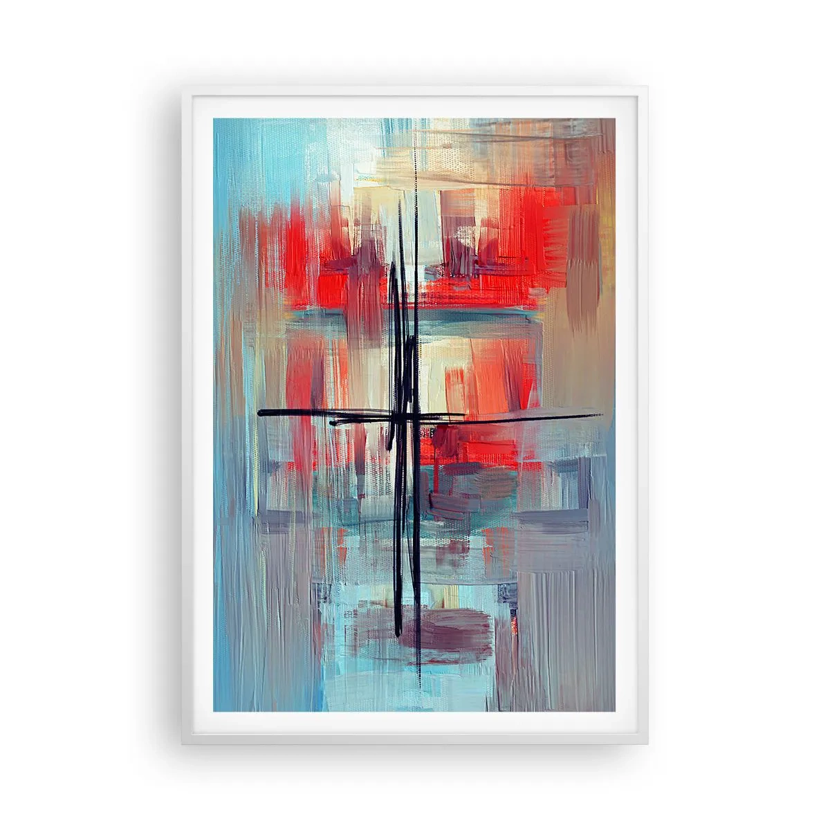 Poster in white frmae - Landscape in a foreign Dimension - 70x100 cm
