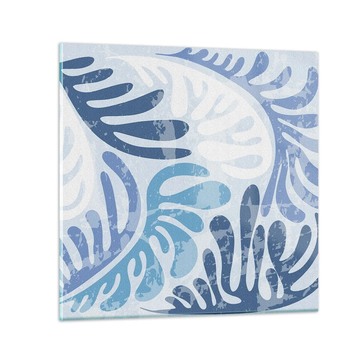 Glass picture - Blue Ferns - 30x30 cm