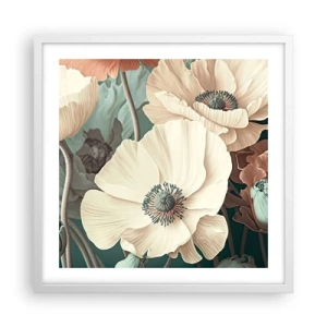 Poster in white frmae - Whisper of the Poppies - 50x50 cm