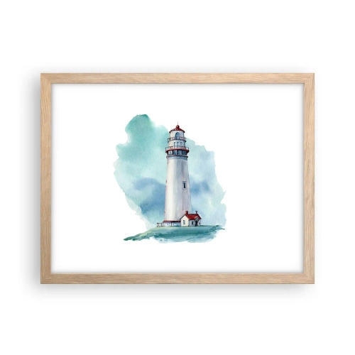 Poster in light oak frame - Gentle Sister of Blue - 40x30 cm