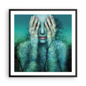 Poster in black frame - Submerged in Blue - 60x60 cm