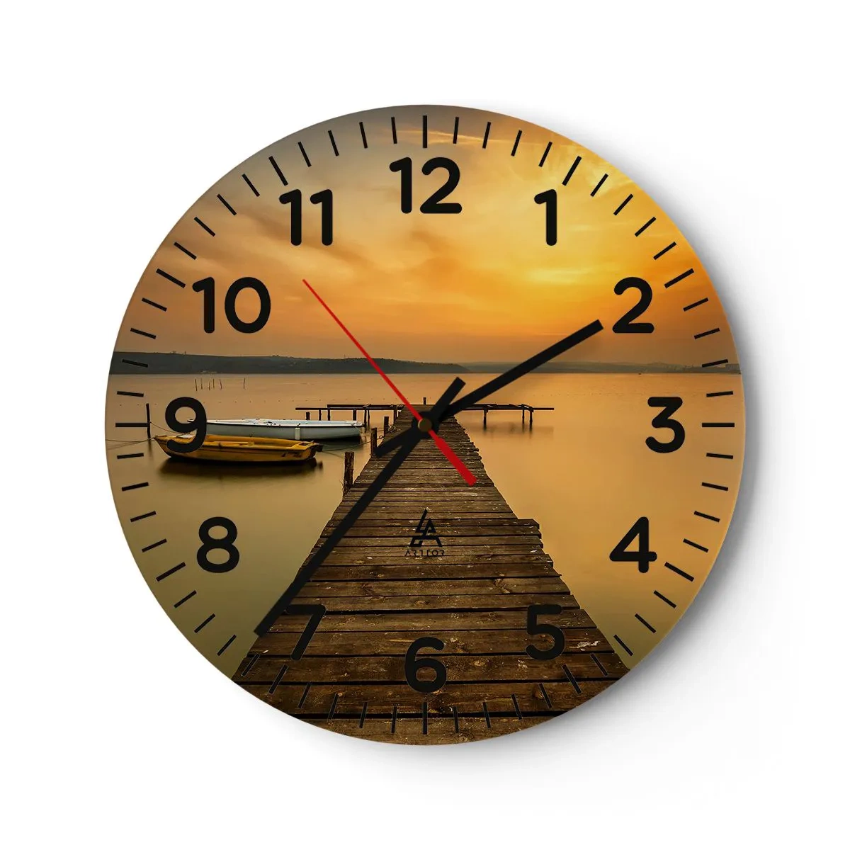 Wall clock - Clock on glass - I Will Open up Golden Sky before You - 40x40 cm