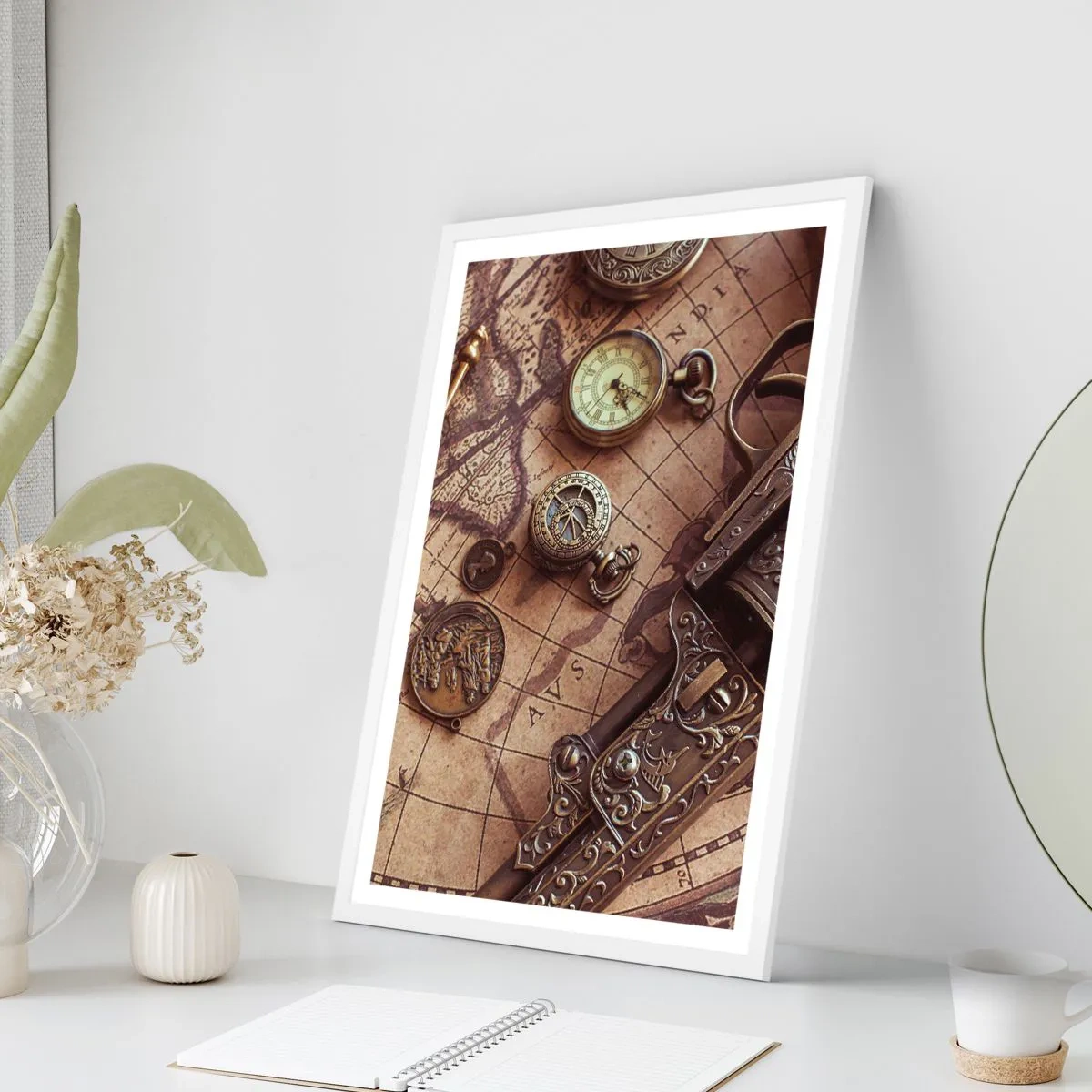 Poster in white frmae - Adventure Calls - 61x91 cm