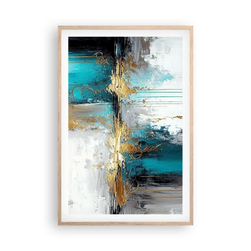 Poster in light oak frame - Everything Flows - 61x91 cm