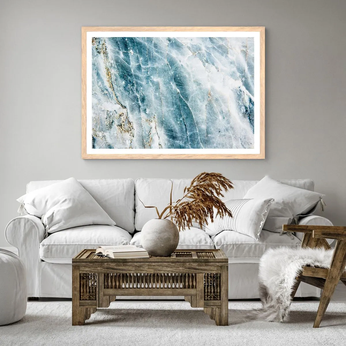 Poster in light oak frame - Icy World - 40x30 cm