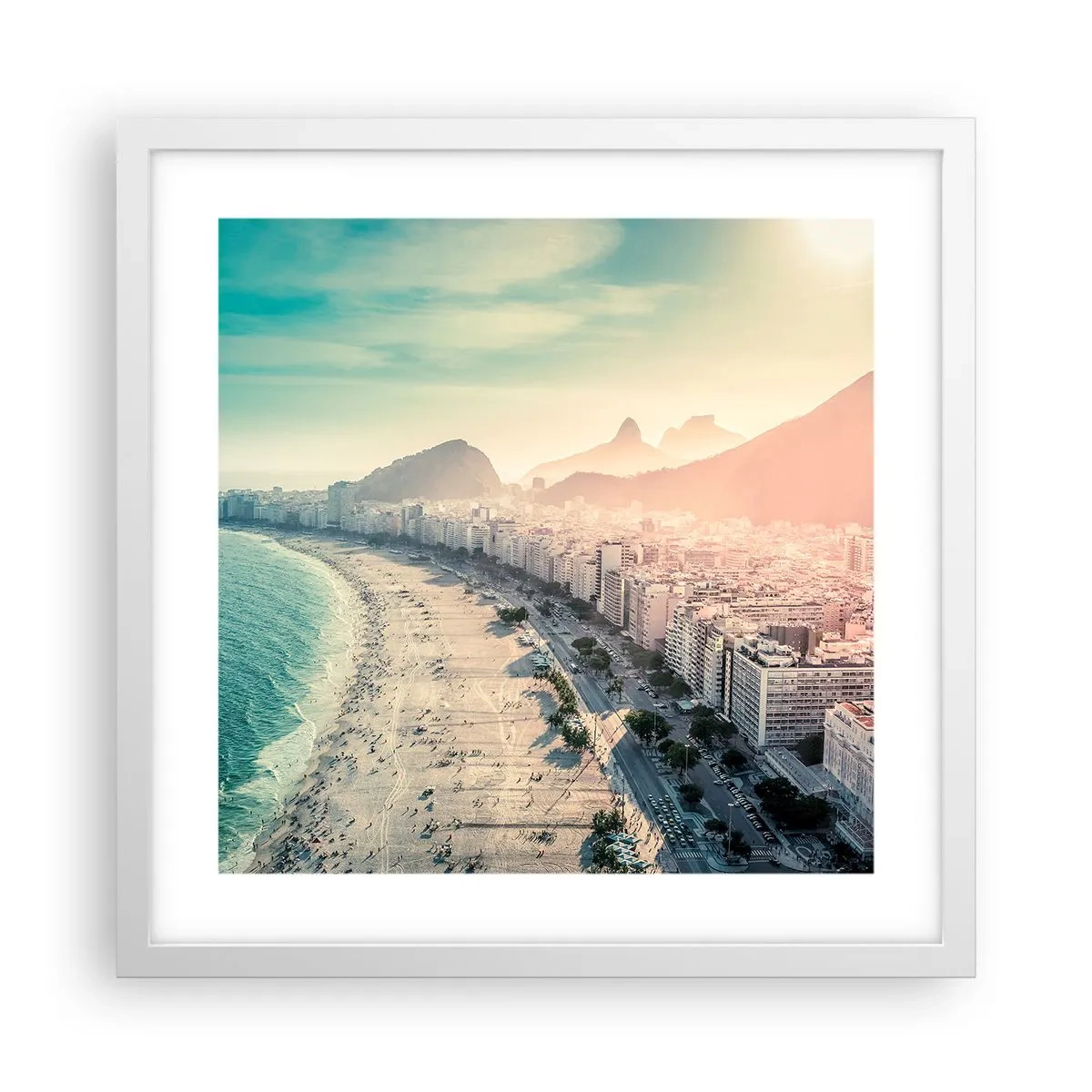 Poster in white frmae - Eternal Holiday in Rio - 40x40 cm