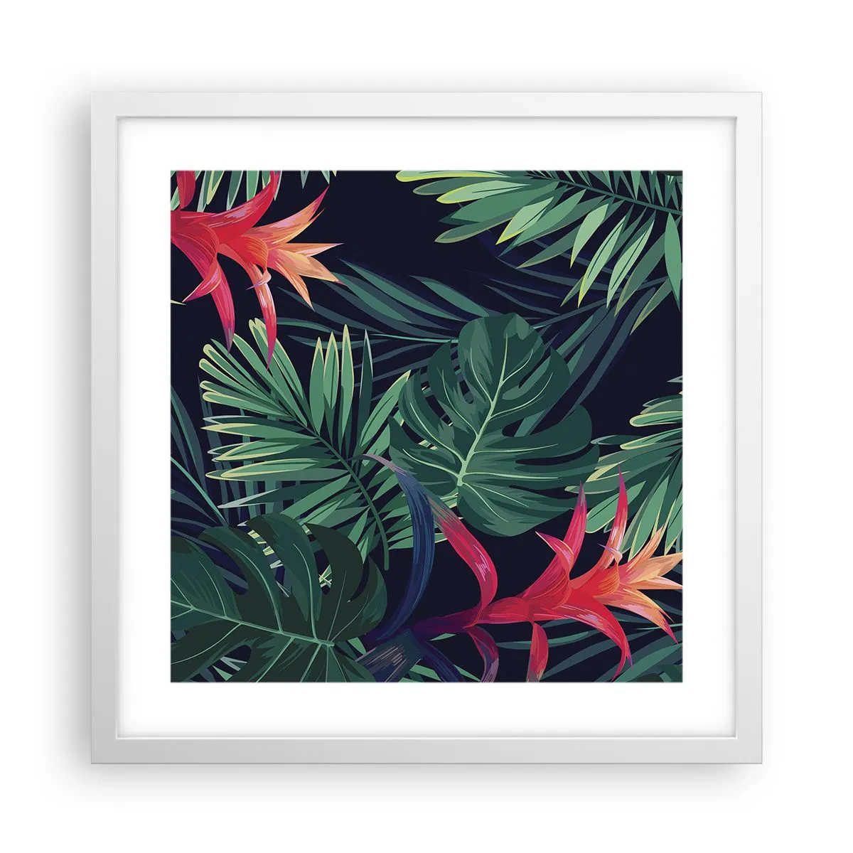 Poster in white frmae - Burn in Green - 40x40 cm