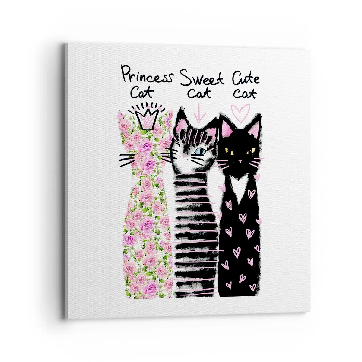 Canvas picture - There Were Three Kittens - 70x70 cm