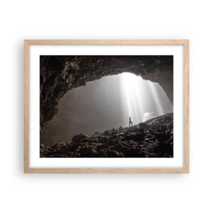 Poster in light oak frame - Luminous Grotto - 50x40 cm