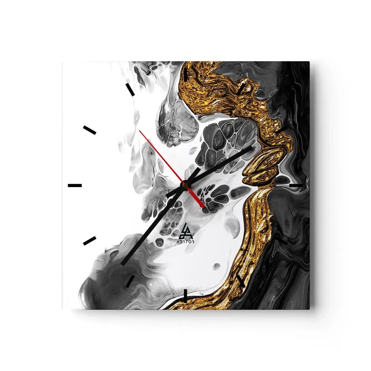 Wall clock - Clock on glass - Limited Composition - 30x30 cm