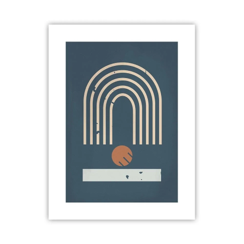 Poster - Geometry on Navy Blue - 30x40 cm