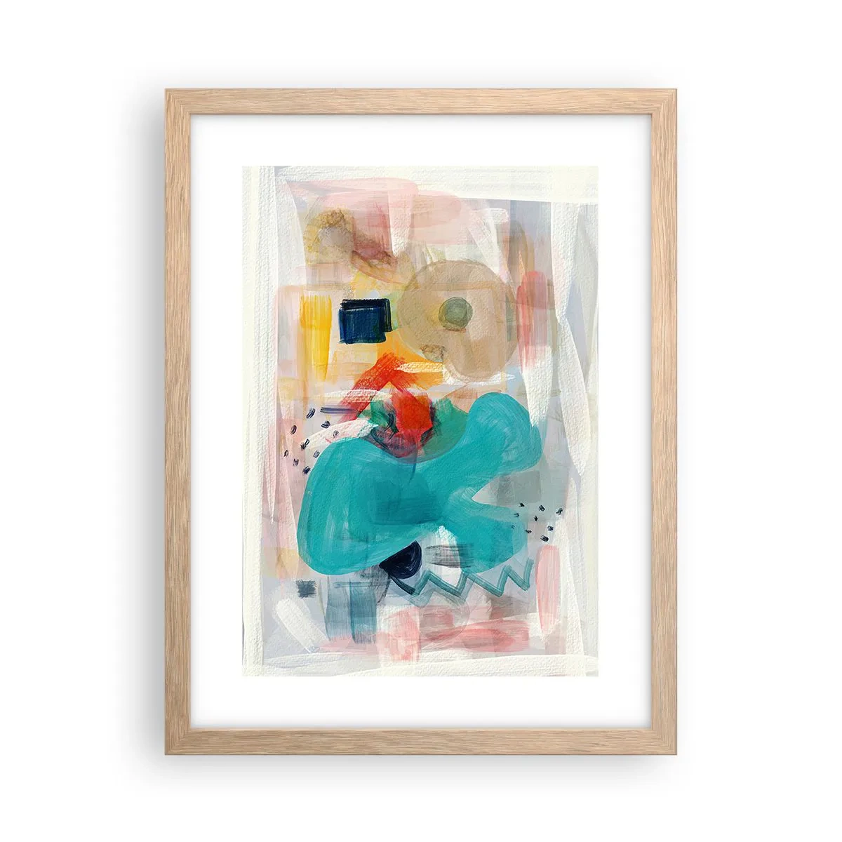 Poster in light oak frame - Colourful Game - 30x40 cm