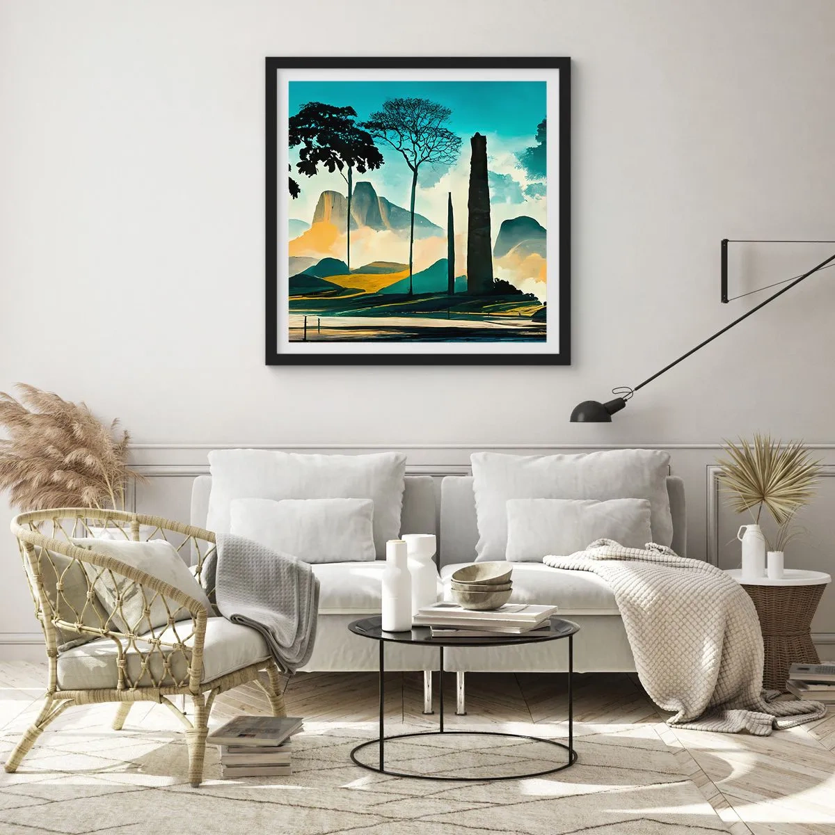 Poster in black frame - Higher and Higher - 40x40 cm