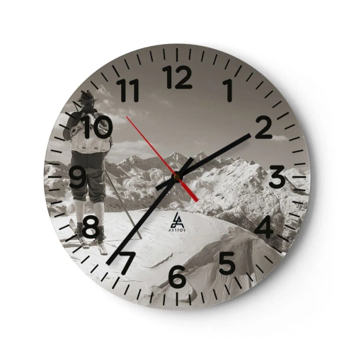 Wall clock - Clock on glass - Mountains Are the Same - 30x30 cm