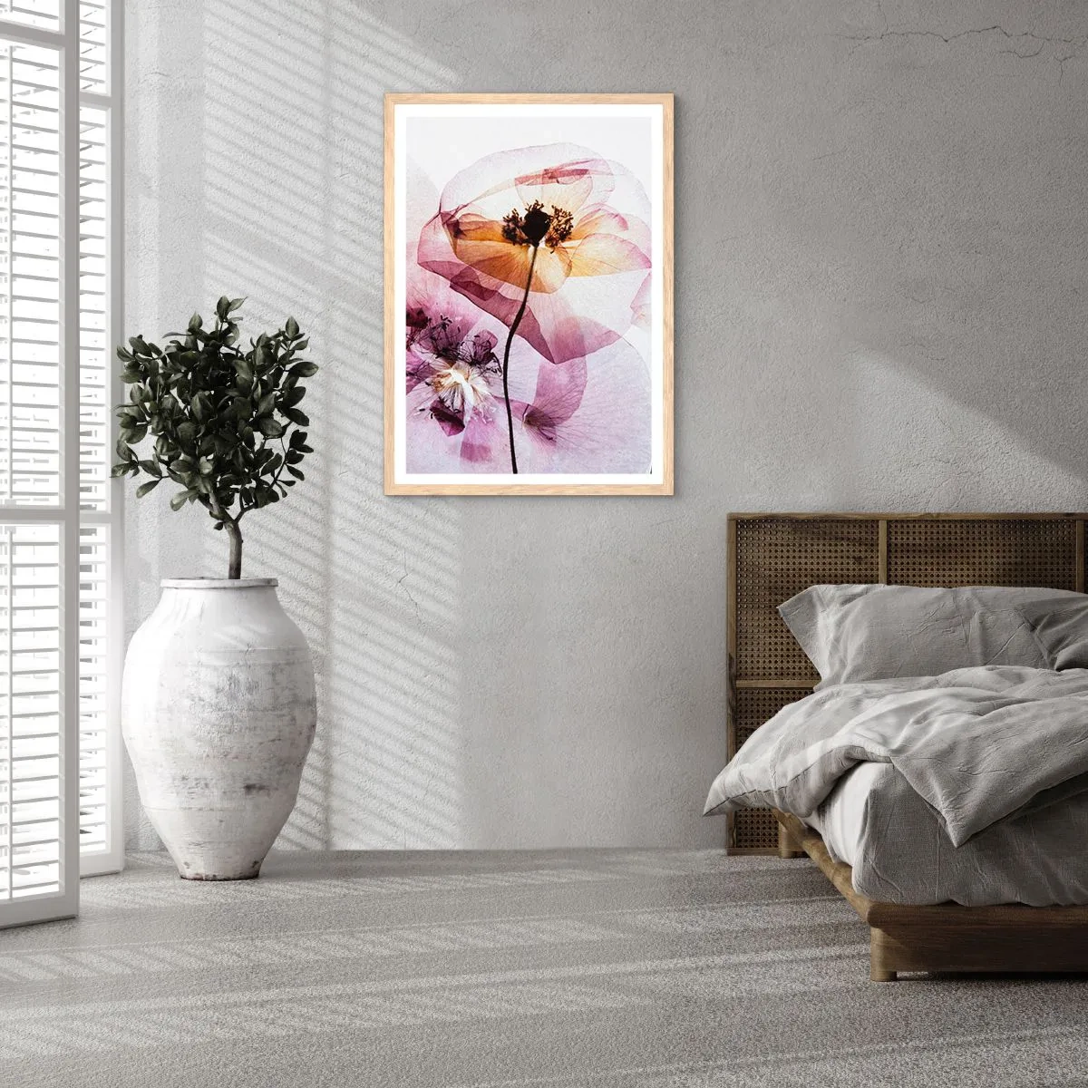 Poster in light oak frame - Flower Body Slide - 40x50 cm