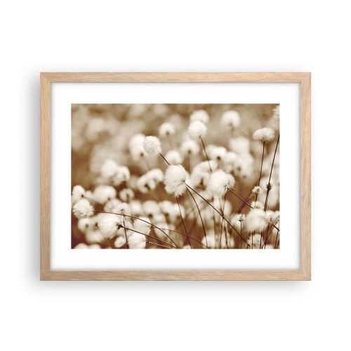 Poster in light oak frame - Fluffy field - 40x30 cm
