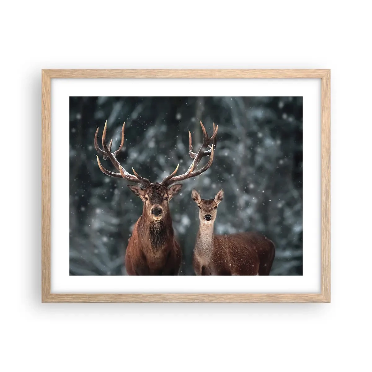 Poster in light oak frame - Master of the Forest with His Wife - 50x40 cm