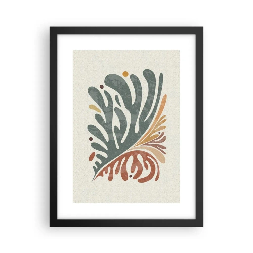 Poster in black frame - Multicolour Leaf - 30x40 cm