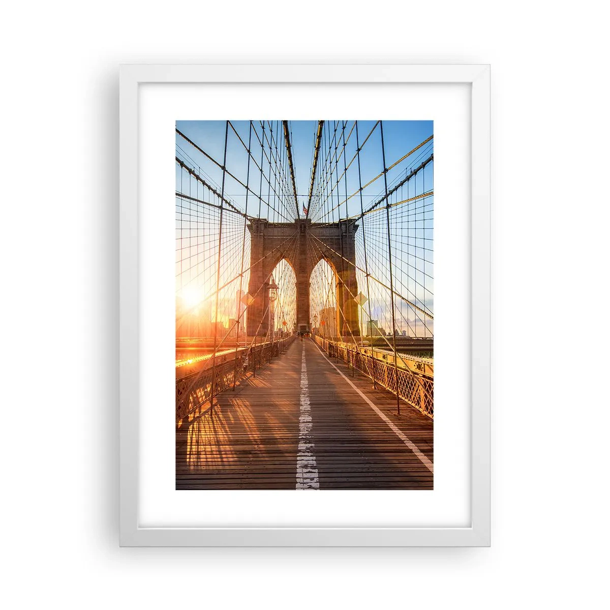 Poster in white frmae - On a Golden Bridge - 30x40 cm