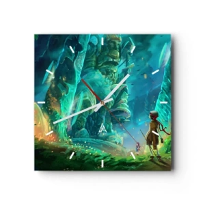 Wall clock - Clock on glass - From a Book of Fairy Tales - 40x40 cm