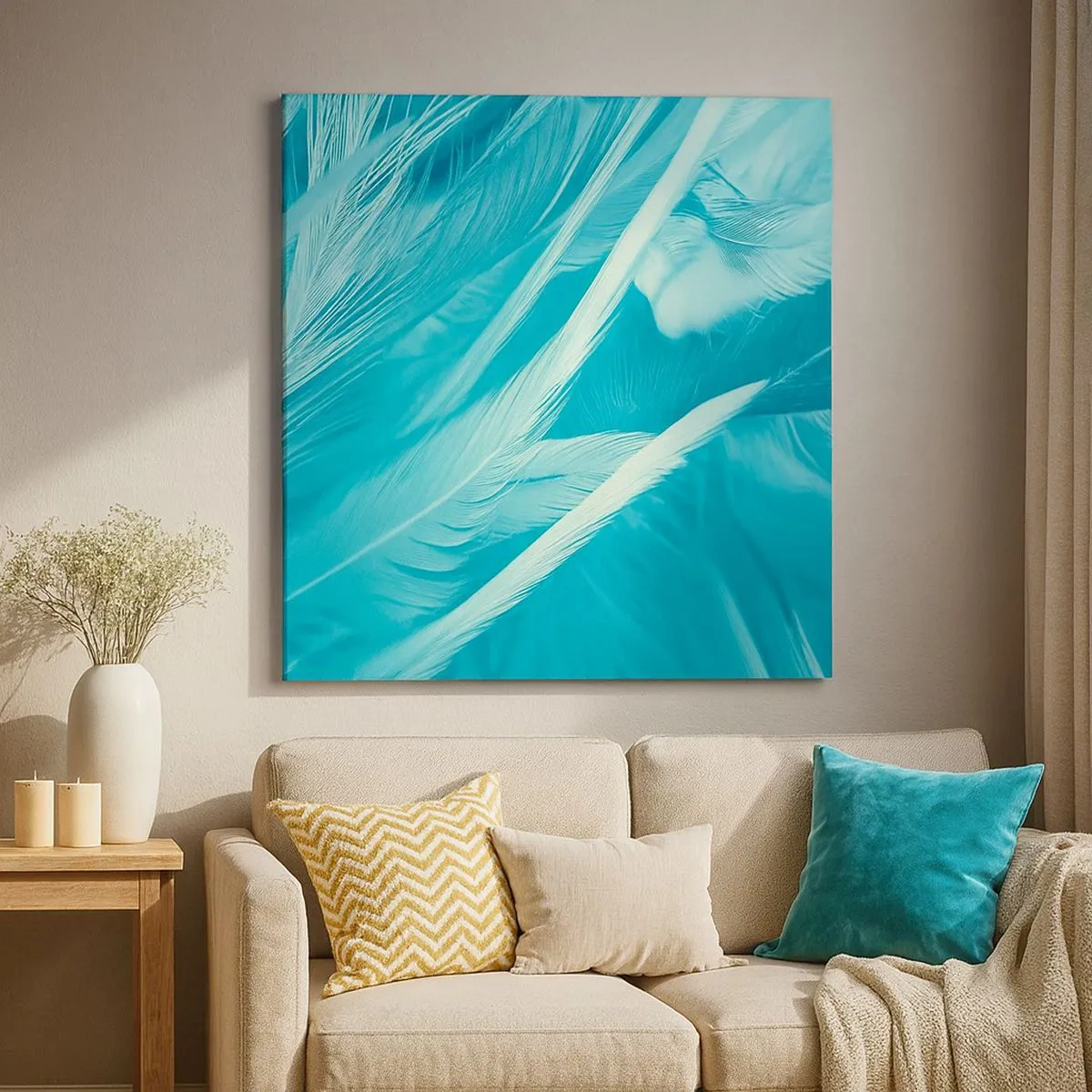 Canvas picture - Drowning in Feathers - 30x30 cm