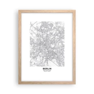 Poster in light oak frame - Flower of Berlin - 30x40 cm