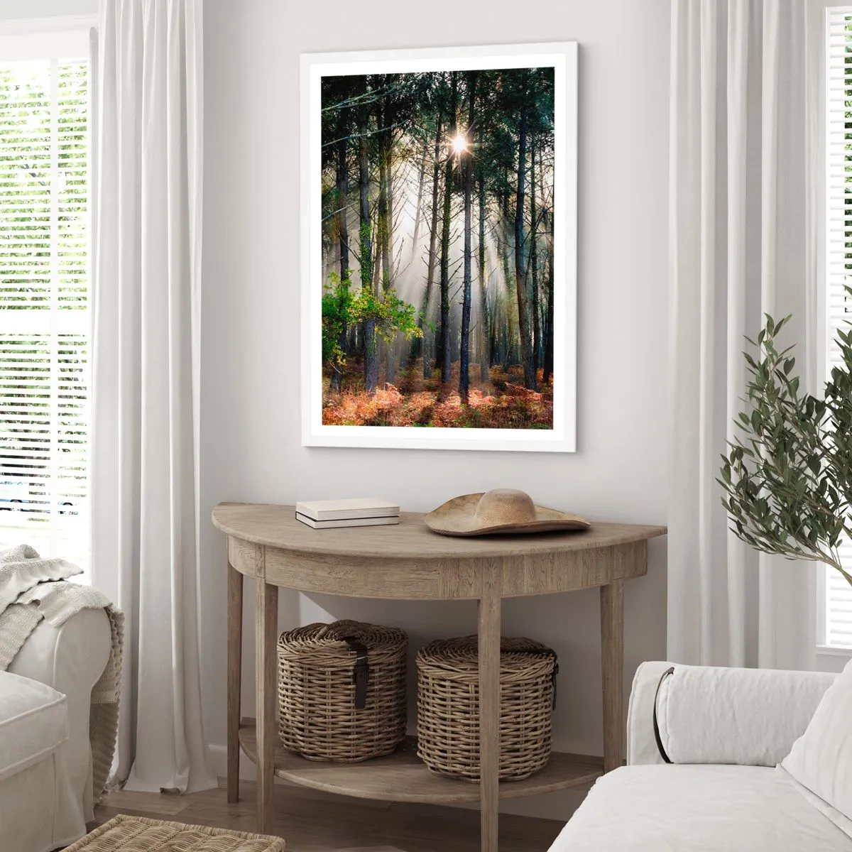 Poster in white frmae - Woodland Area - 70x100 cm