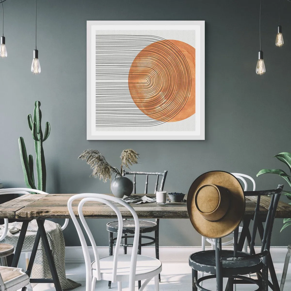 Poster in white frmae - Sunny Composition - 50x50 cm