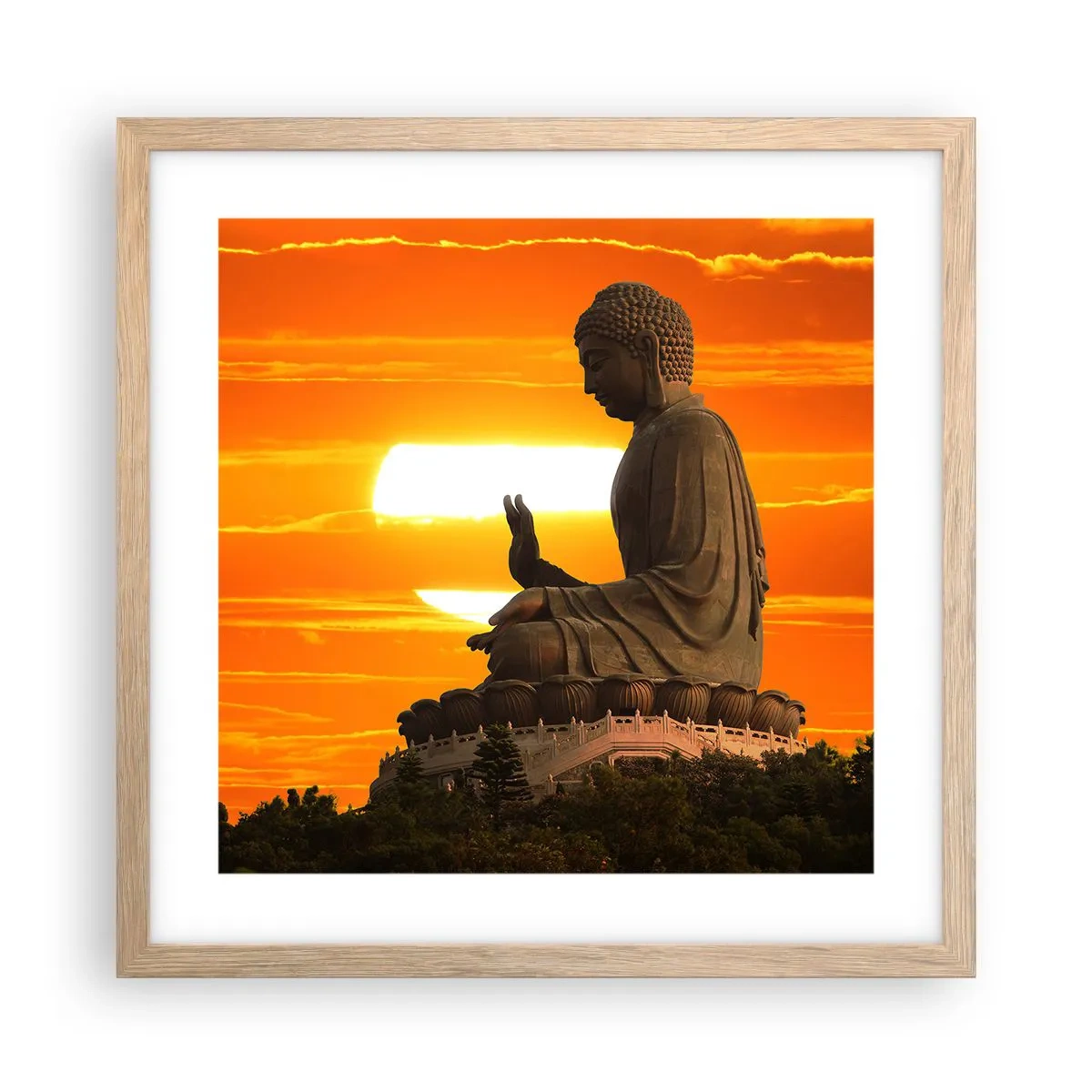 Poster in light oak frame - Facing the World - 40x40 cm