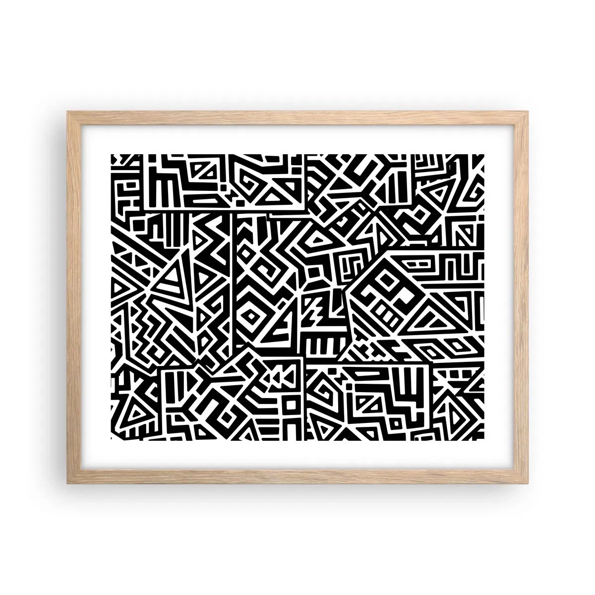 Poster in light oak frame - Precolumbian Composition - 50x40 cm