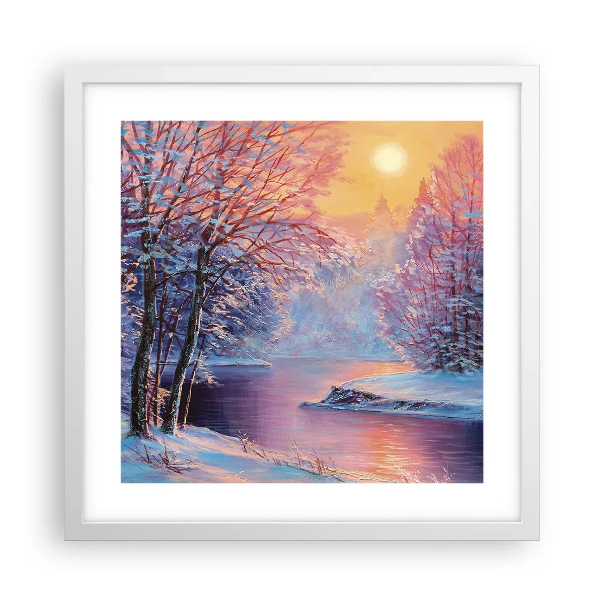 Poster in white frmae - Colours of Winter - 40x40 cm