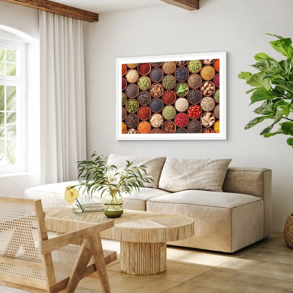 Poster in white frmae - All Flavours of the World - 40x30 cm