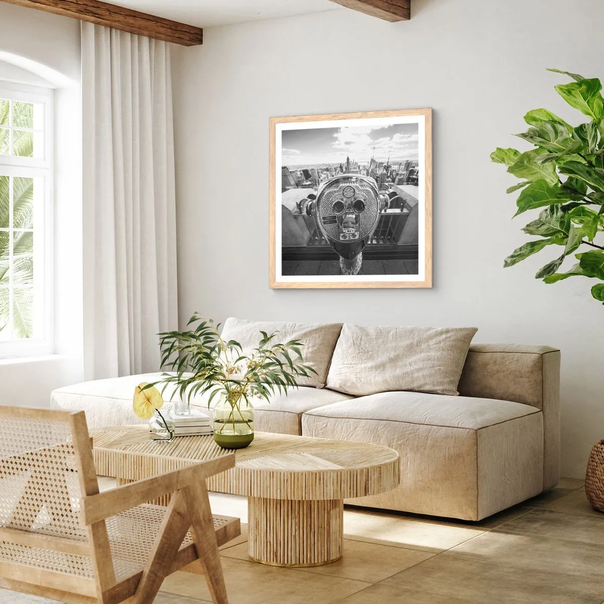 Poster in light oak frame - City of Cities - 30x30 cm