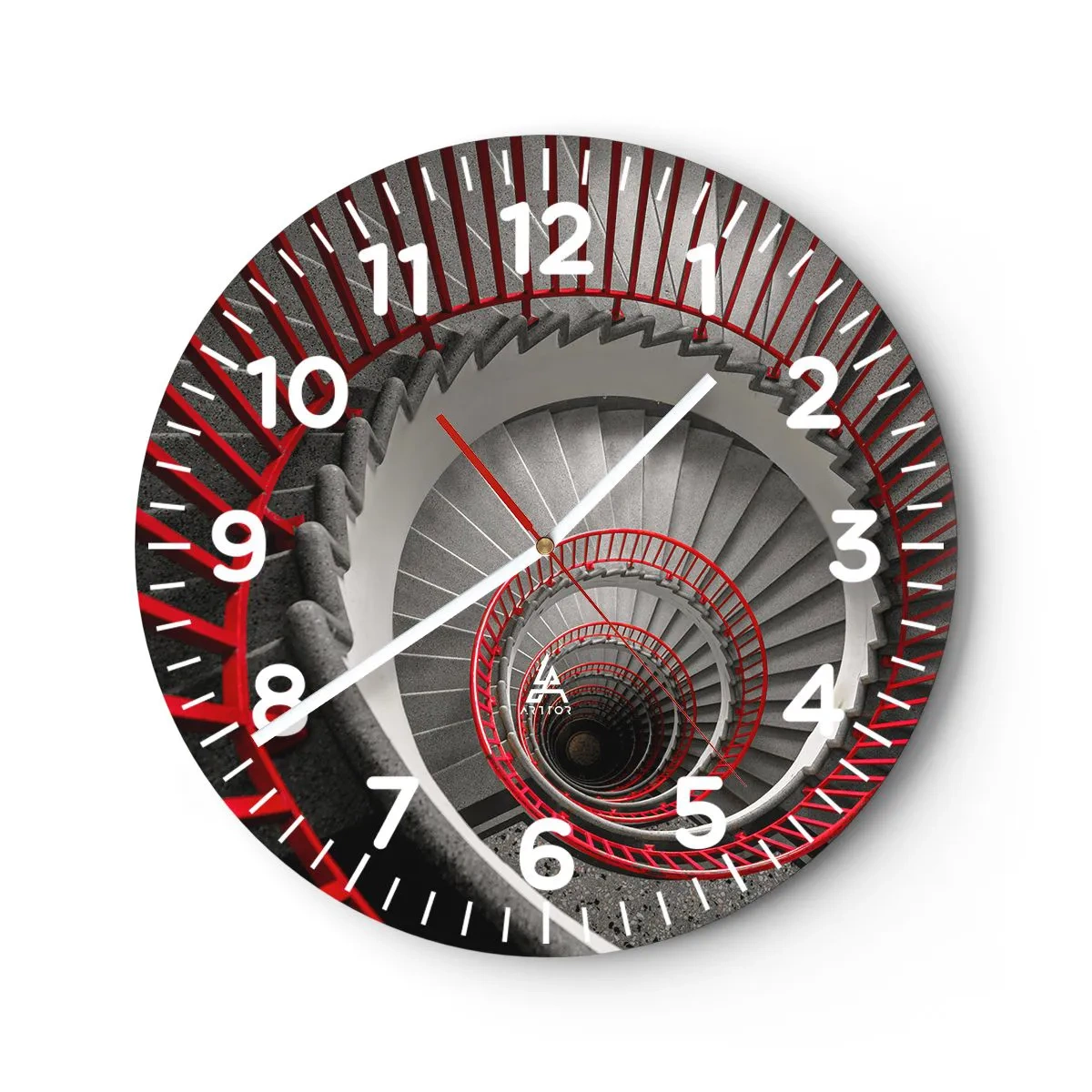 Wall clock - Clock on glass - Games of Architecture - 30x30 cm