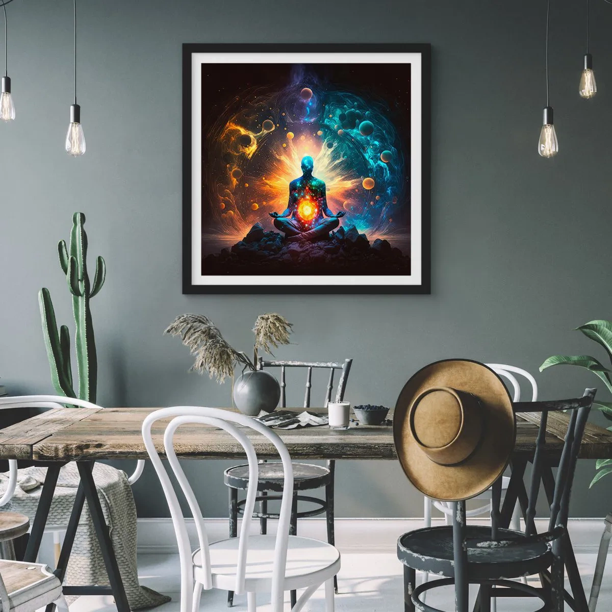 Poster in black frame - Cosmic Calm - 60x60 cm