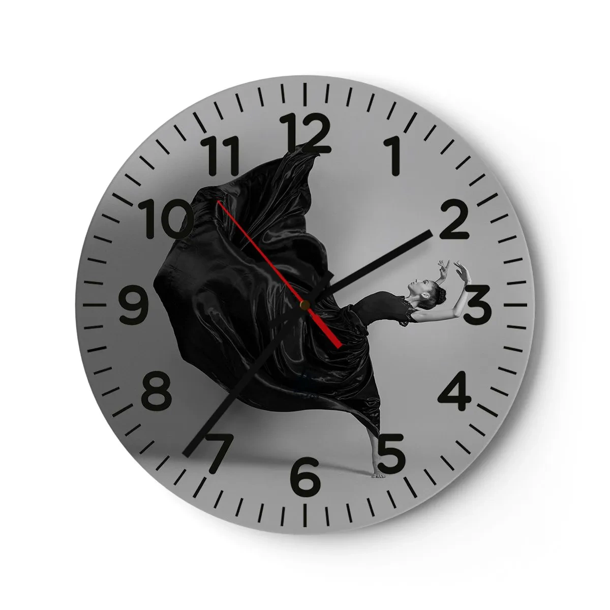 Wall clock - Clock on glass - On the Wings of Music - 30x30 cm