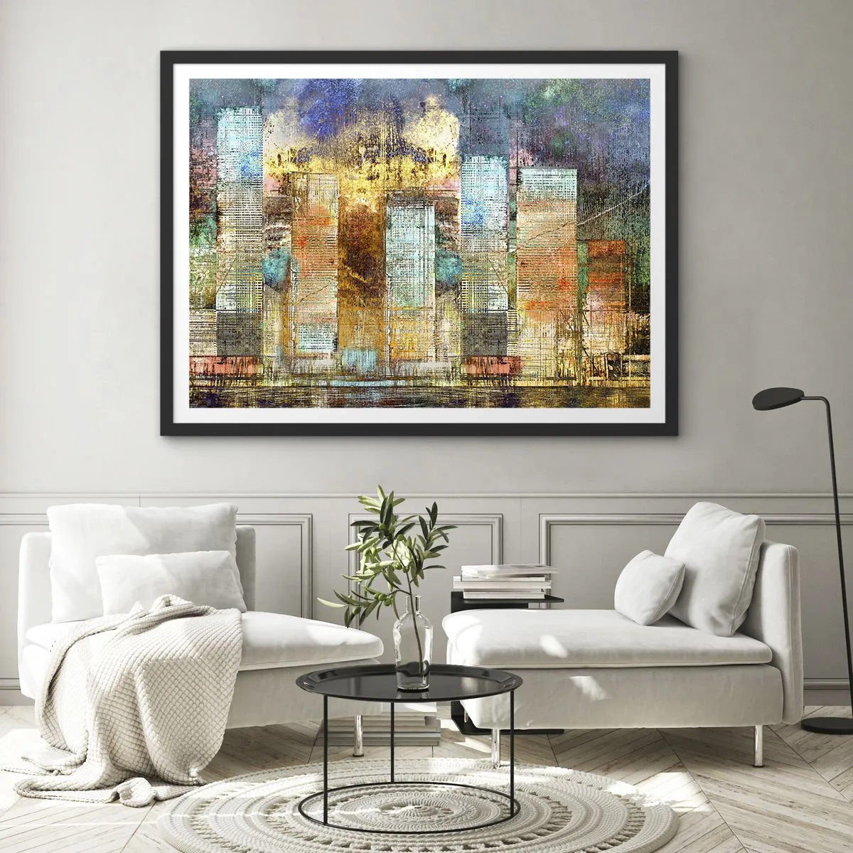 Poster in black frame - Sunny Metropolis - 70x50 cm