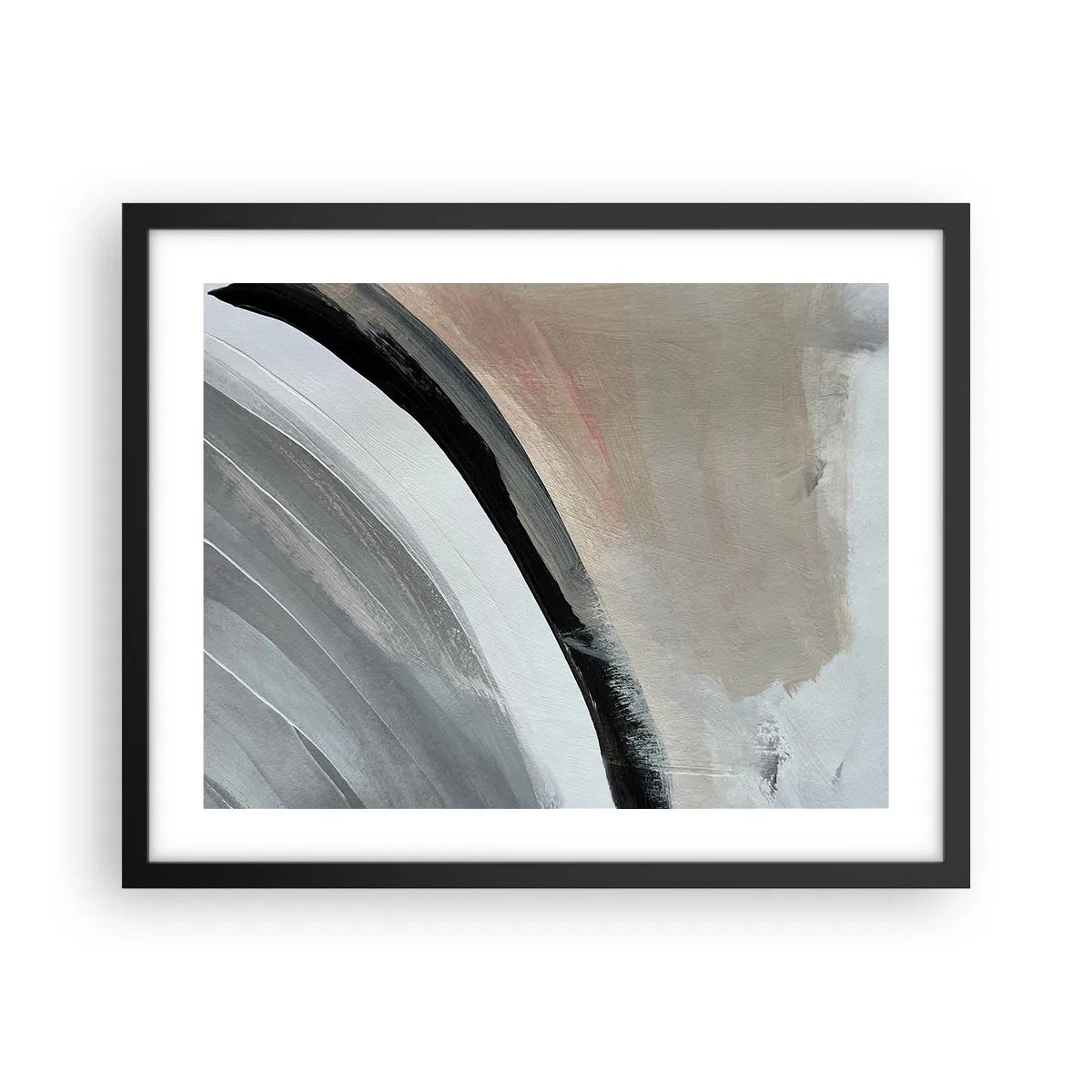 Poster in black frame - Composition: Arc of Black and Grey - 50x40 cm