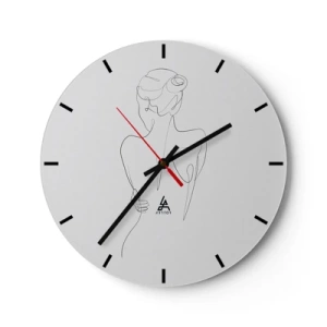 Wall clock - Clock on glass - Music of the Body - 40x40 cm