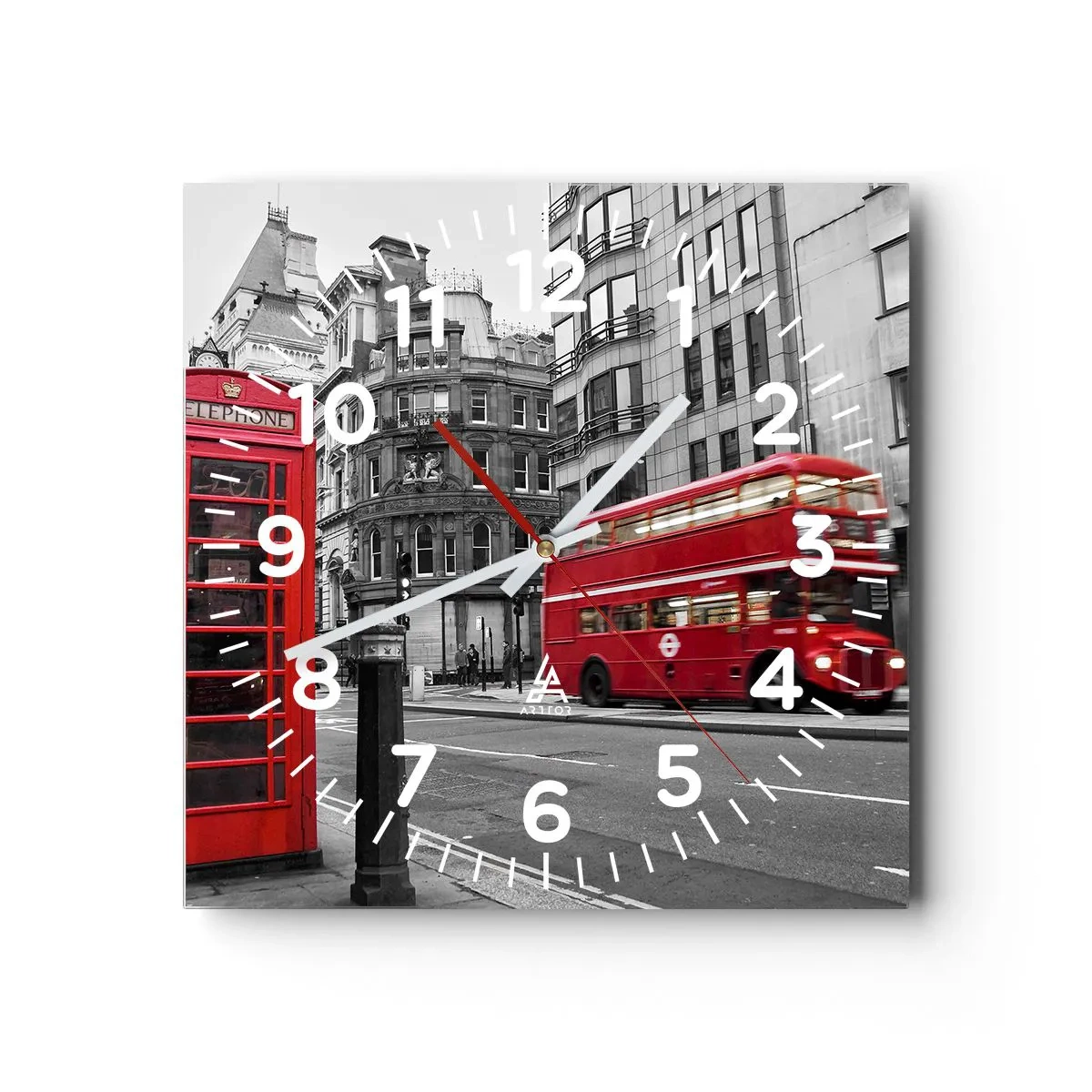 Wall clock - Clock on glass - The Reddest in Europe - 40x40 cm