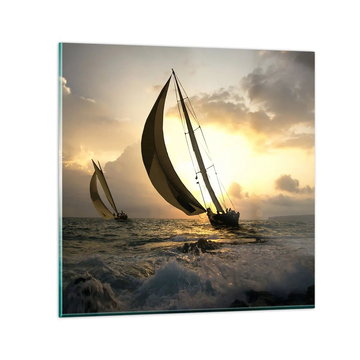 Glass picture - With and against the Wind - 50x50 cm