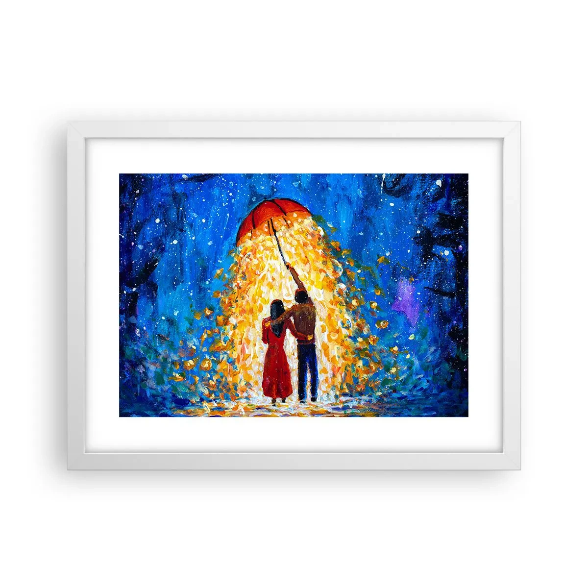 Poster in white frmae - Magic of a Rainy Evening? - 40x30 cm