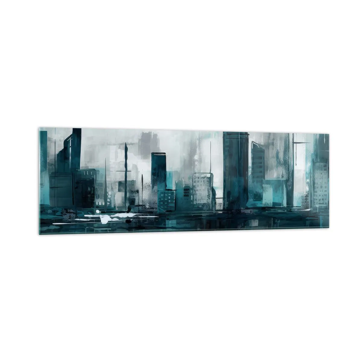 Glass picture - City in the Colour of Rain - 160x50 cm