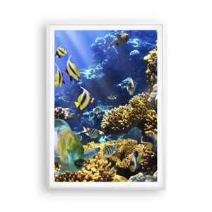 Poster in white frmae - Big Traffic to Holiday Destination - 70x100 cm